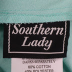 Southern Lady Pleated Shorts Womens Size 10 Aqua Twill High Waist Elastic Back - take2supply