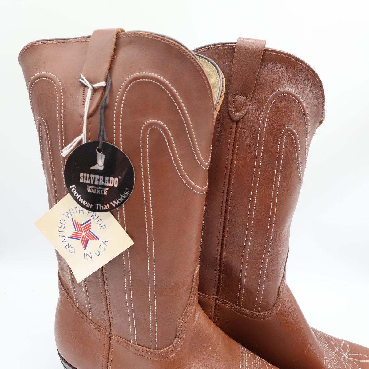 Walker Silverado Vintage Cowboy Boots Mens 11 Brown Leather NWT - take2supply