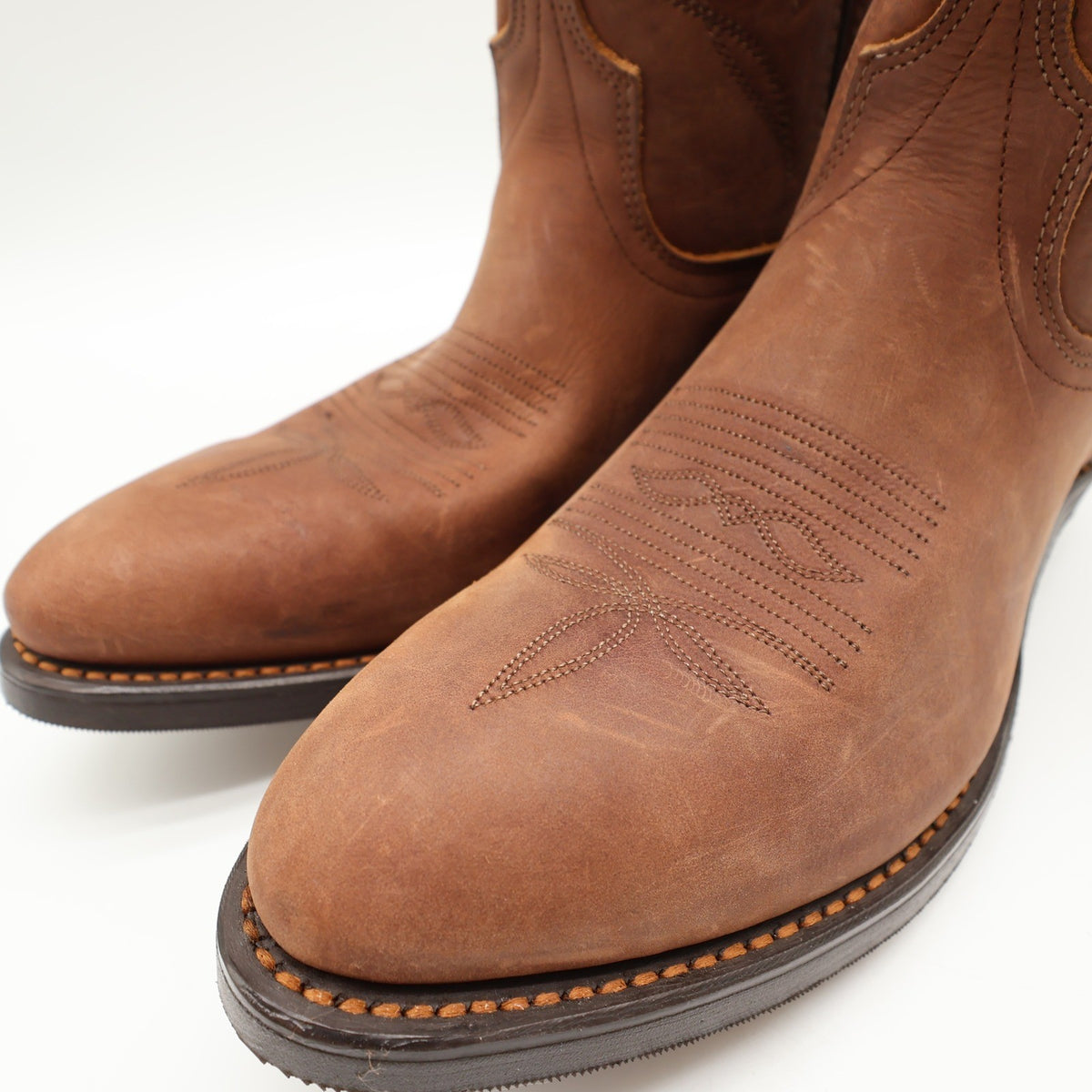 Laredo Western Boots Mens 8.5 D Tan Leather Cowboy Roping 28-1805 NWT - take2supply