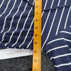 Erin London Womens L Navy White Striped Zip Hoodie Bell Sleeve Pockets NWT - take2supply