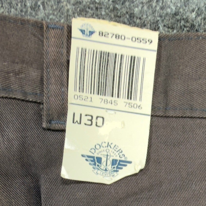 Dockers Shorts Mens 30 Brown Cotton Pleated Student Deadstock 82780-0559 Vintage - take2supply