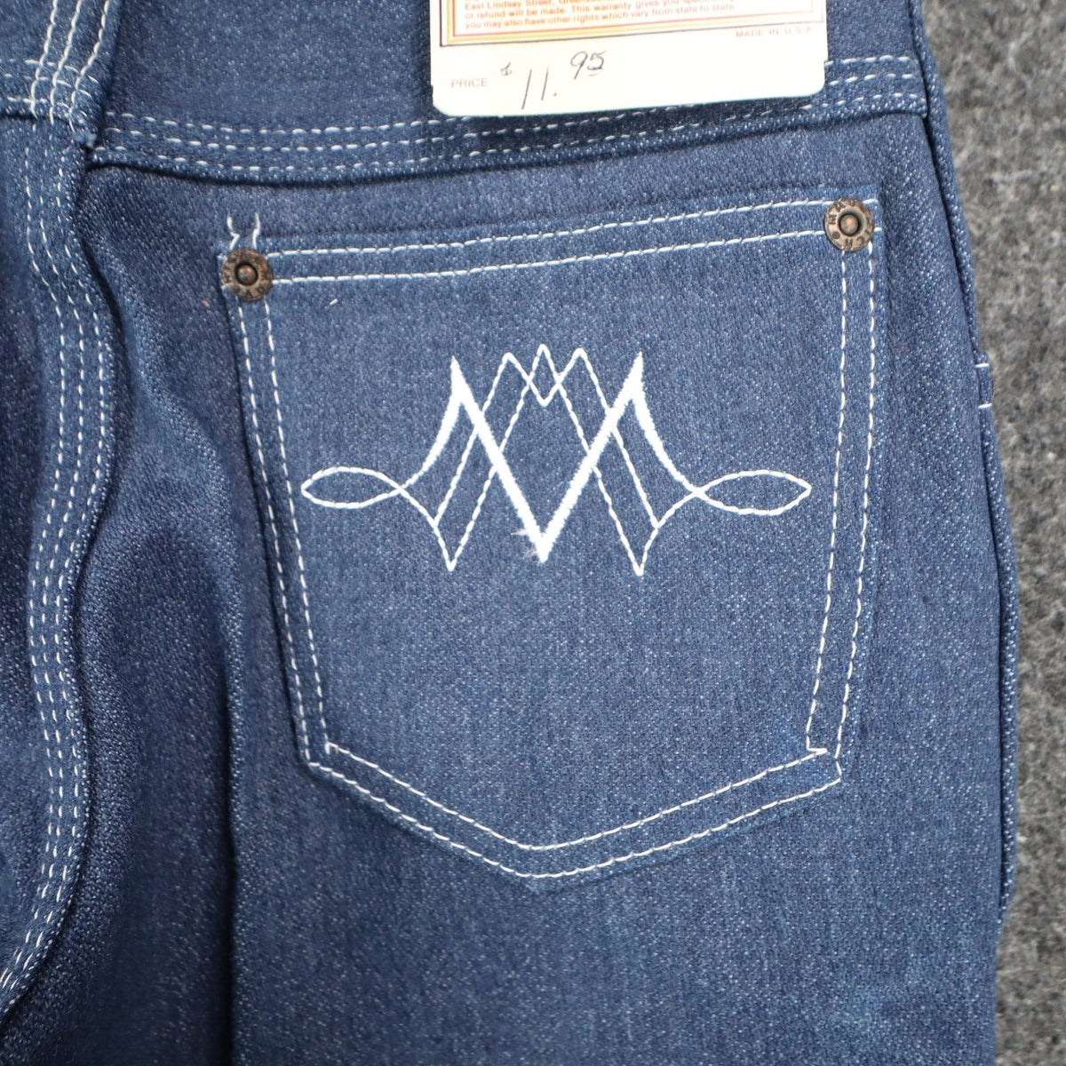 Maverick Jeans Boys 10 Reg Vintage 70s Blue Cotton Poly Straight Leg Deadstock - take2supply