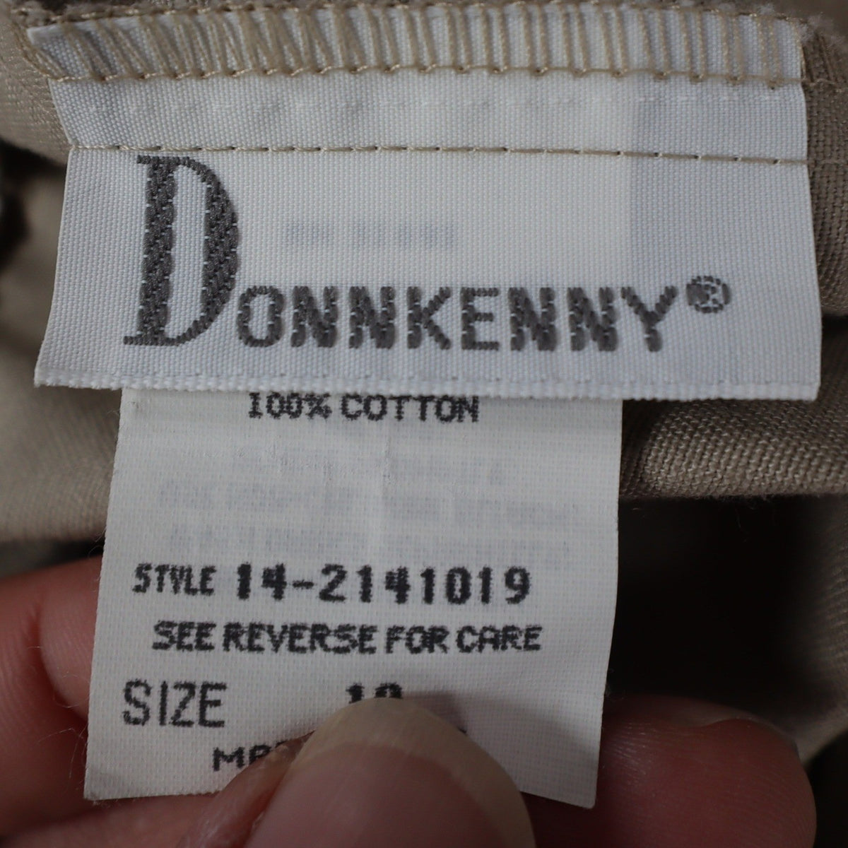 Donnkenny Pleated Trousers Womens 10 Vintage 90s Khaki Cotton Belted Chinos USA - take2supply