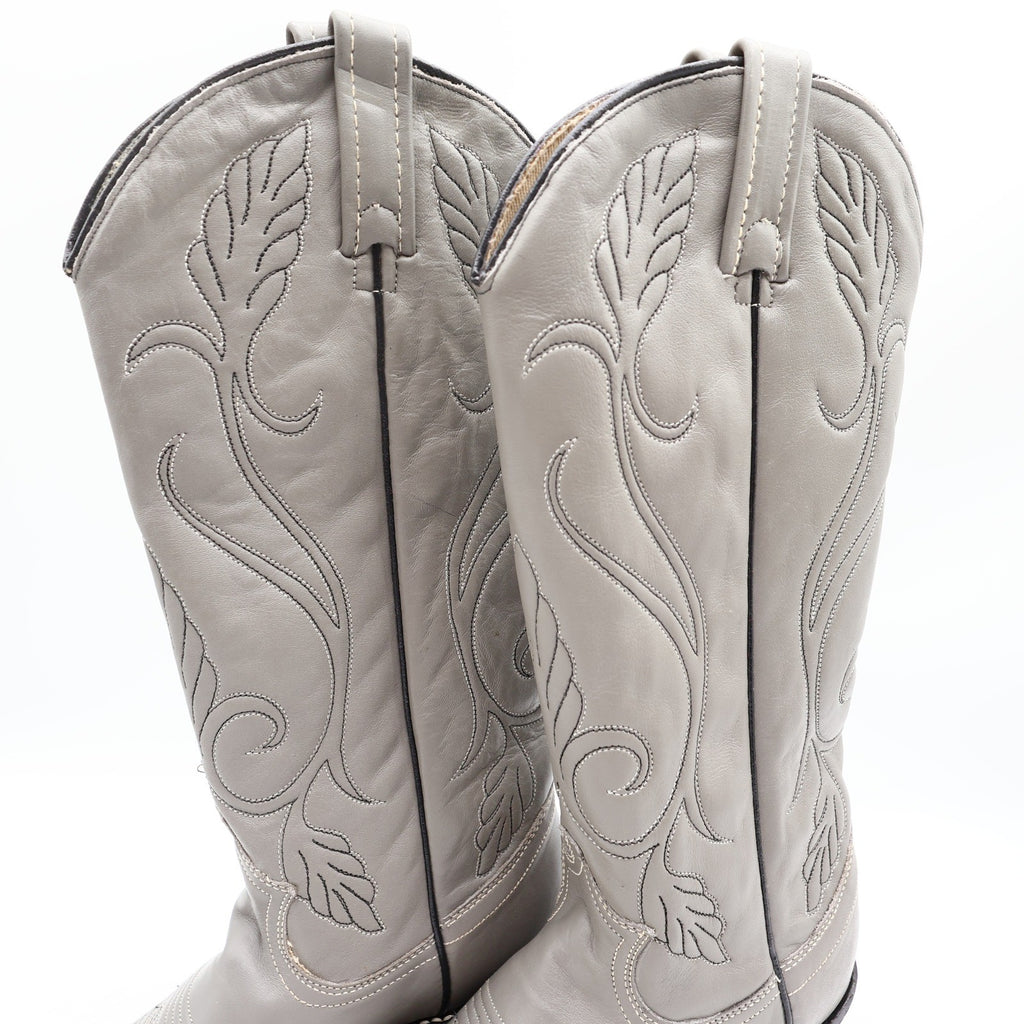 Acme Vintage 80s Cowboy Boots Womens 6 Grey Nappa Leather New Box 692 - take2supply