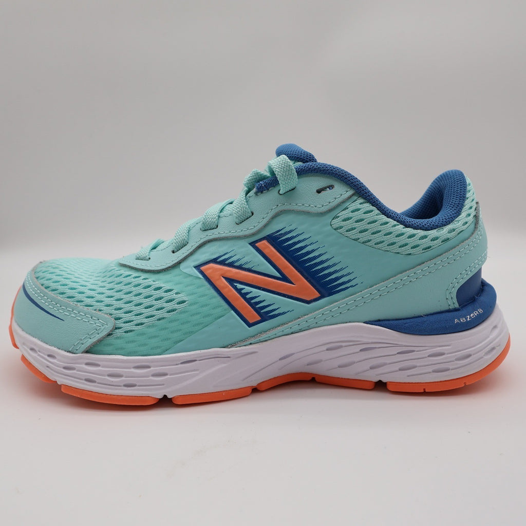 New Balance 680v6 Kids 1.5 Running Shoes Light Blue Orange YP680LL6 Medium - take2supply