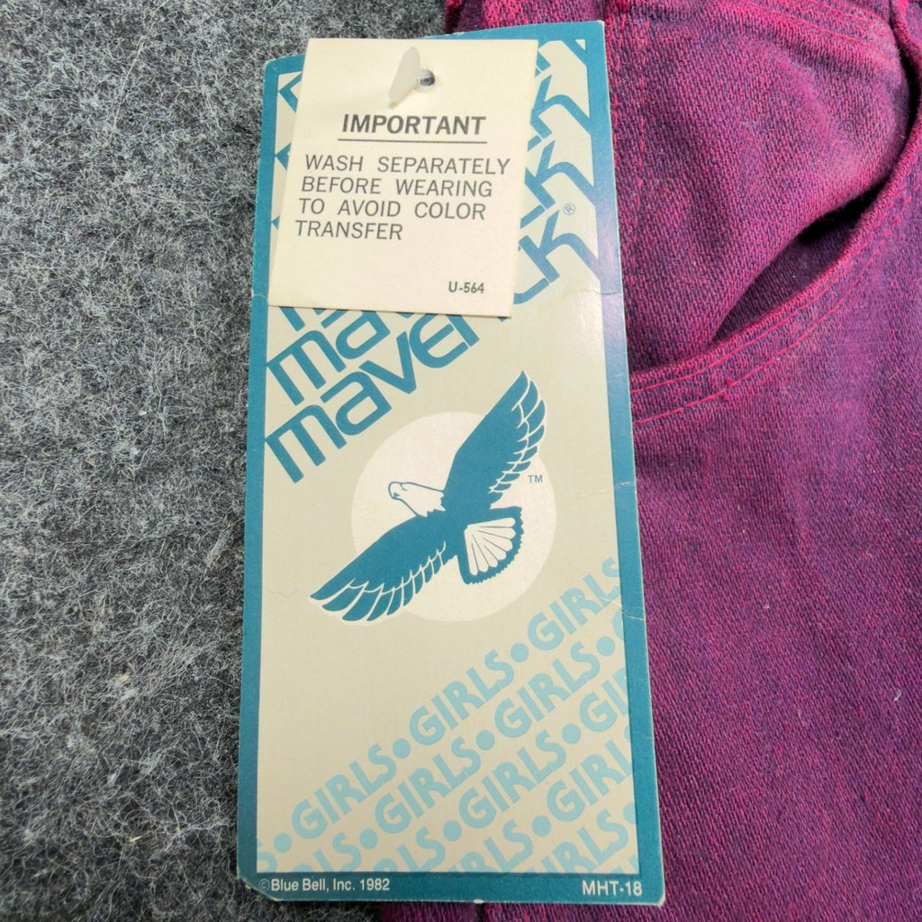 Young Maverick Jeans Girls 12 Reg Vintage 80s Pink Denim Straight Leg NWT USA - take2supply