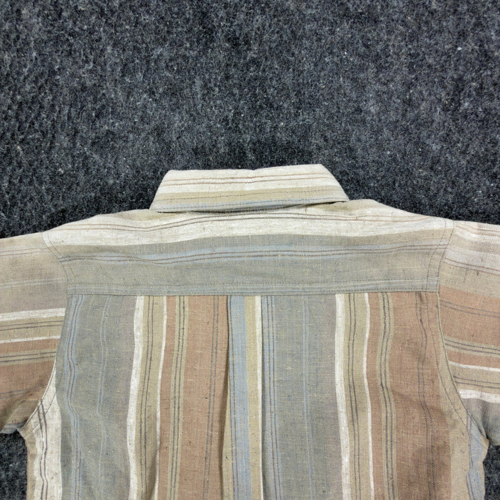 Jacktar Vintage 90s Stripe Shirt Boys 4 Tan Linen Cotton NWT - take2supply