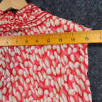 Piano Ruffle Blouse Womens XL Red Pleated Crinkle Sleeveless Sheer Top 07960 - take2supply