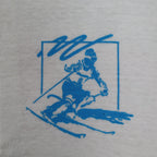 Buffalo Shirts Henley Shirt Medium Vintage 90s Skier Graphic Long Sleeve Cream - take2supply