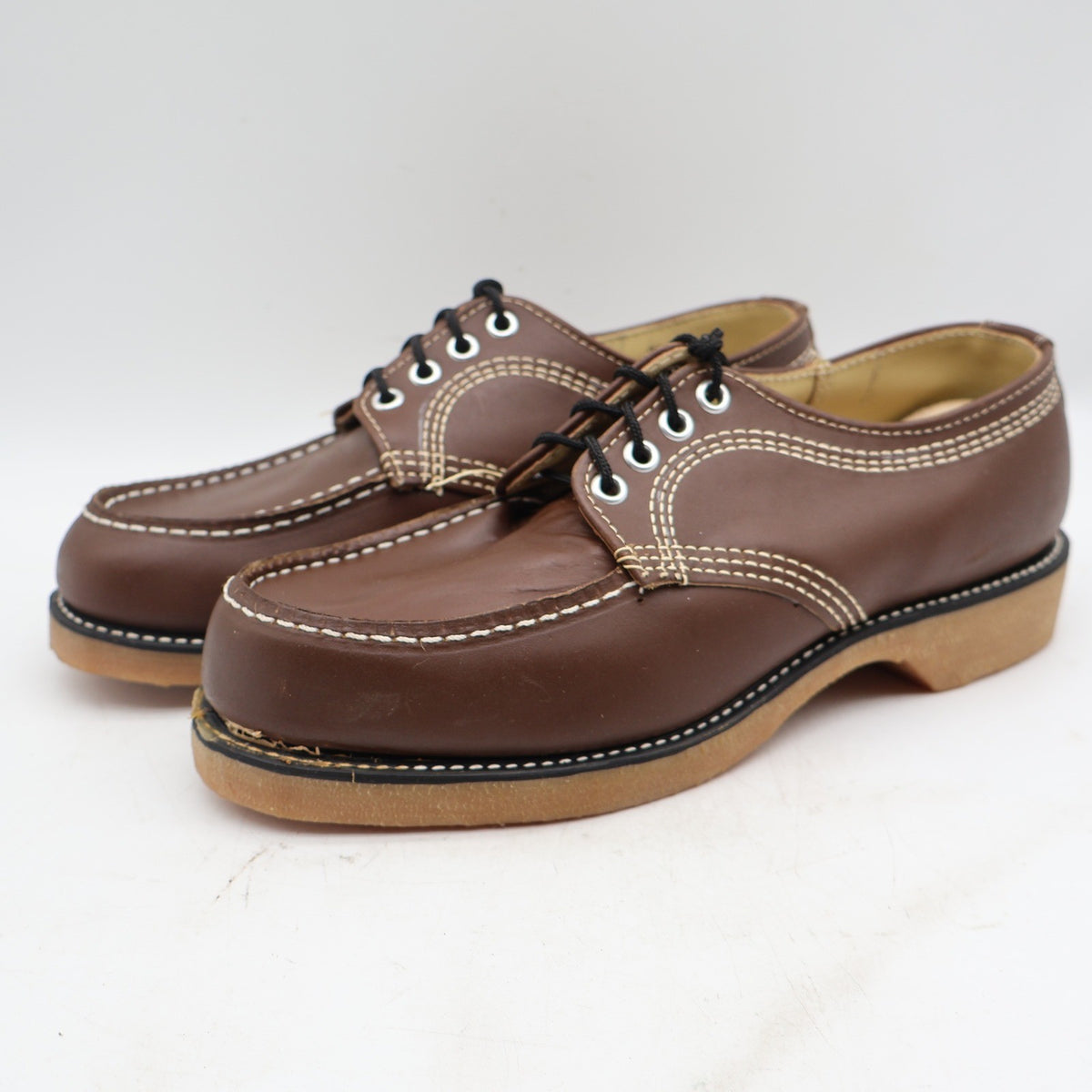 Cedar Crest Service Shoes Mens 6.5 Brown Leather Vintage Moc Toe Oxford Work - take2supply
