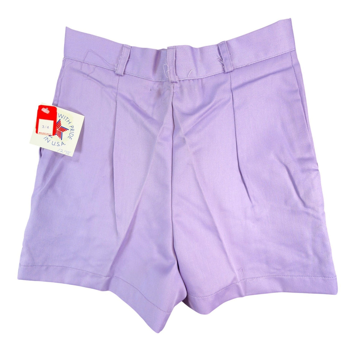 Gazelle Shorts Womens 3/4 Lavender Vintage Pleated High Waist 80s USA NWT - take2supply