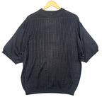 Irvine Park Mens XLG Black Cable Knit Short Sleeve Sweater Top - take2supply