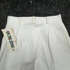 ON THE VERGE Vintage 90s Pleated Shorts Women 10 White Cotton Blend NWT USA - take2supply