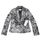 Erin London Blazer Jacket Womens Small NWT Gray Abstract Knit Single Button - take2supply