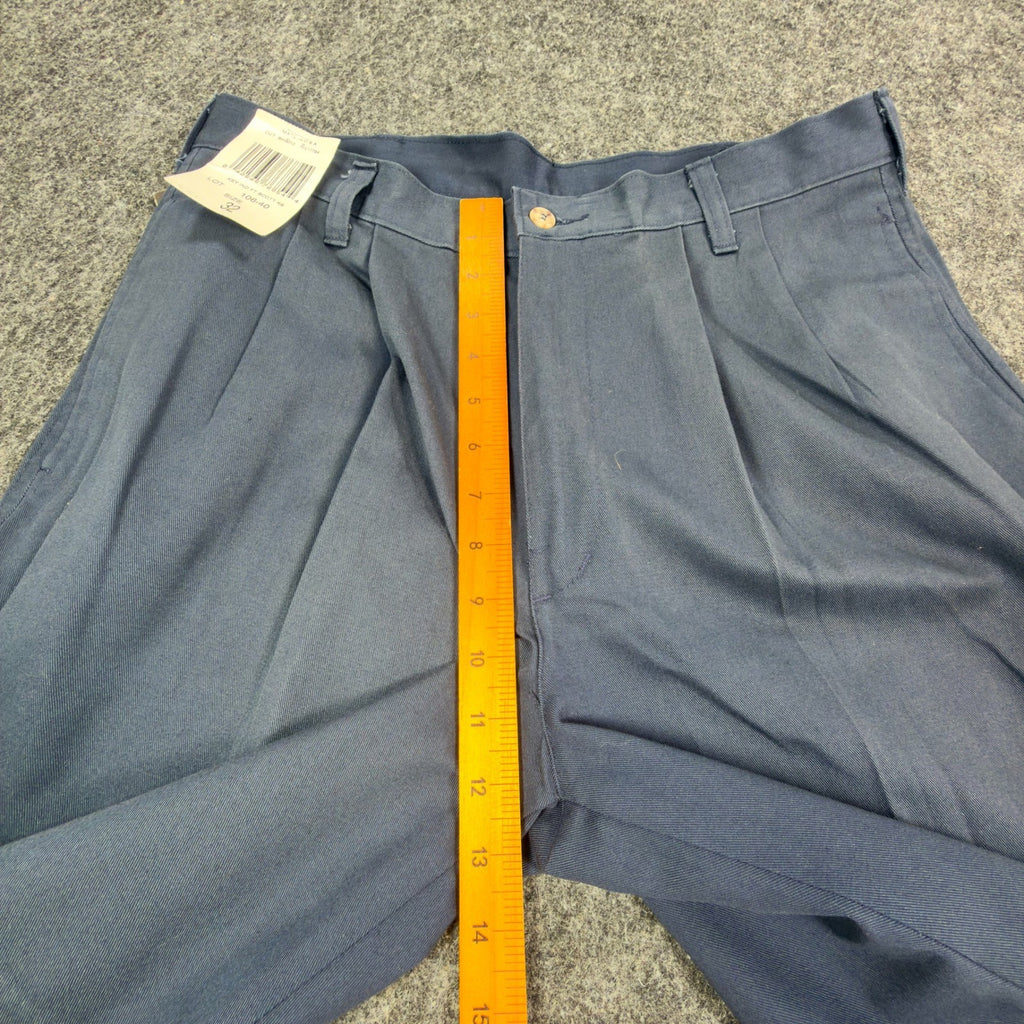 Wolf Mountain Key Shorts Mens 32 Navy Blue 100% Cotton Pleated Vintage USA NWT - take2supply