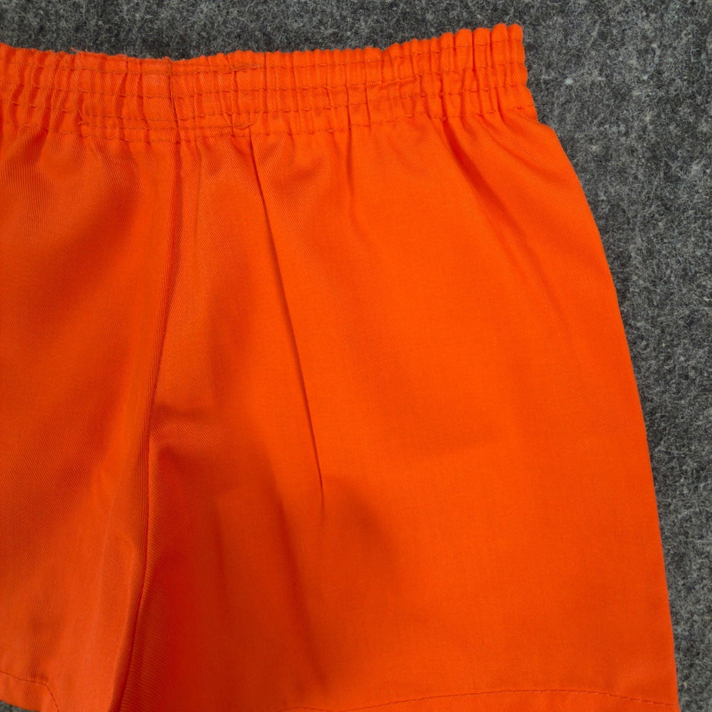 Fruit of the Loom Vintage 70s Shorts Kids XS Orange Cotton Deadstock NWT - take2supply