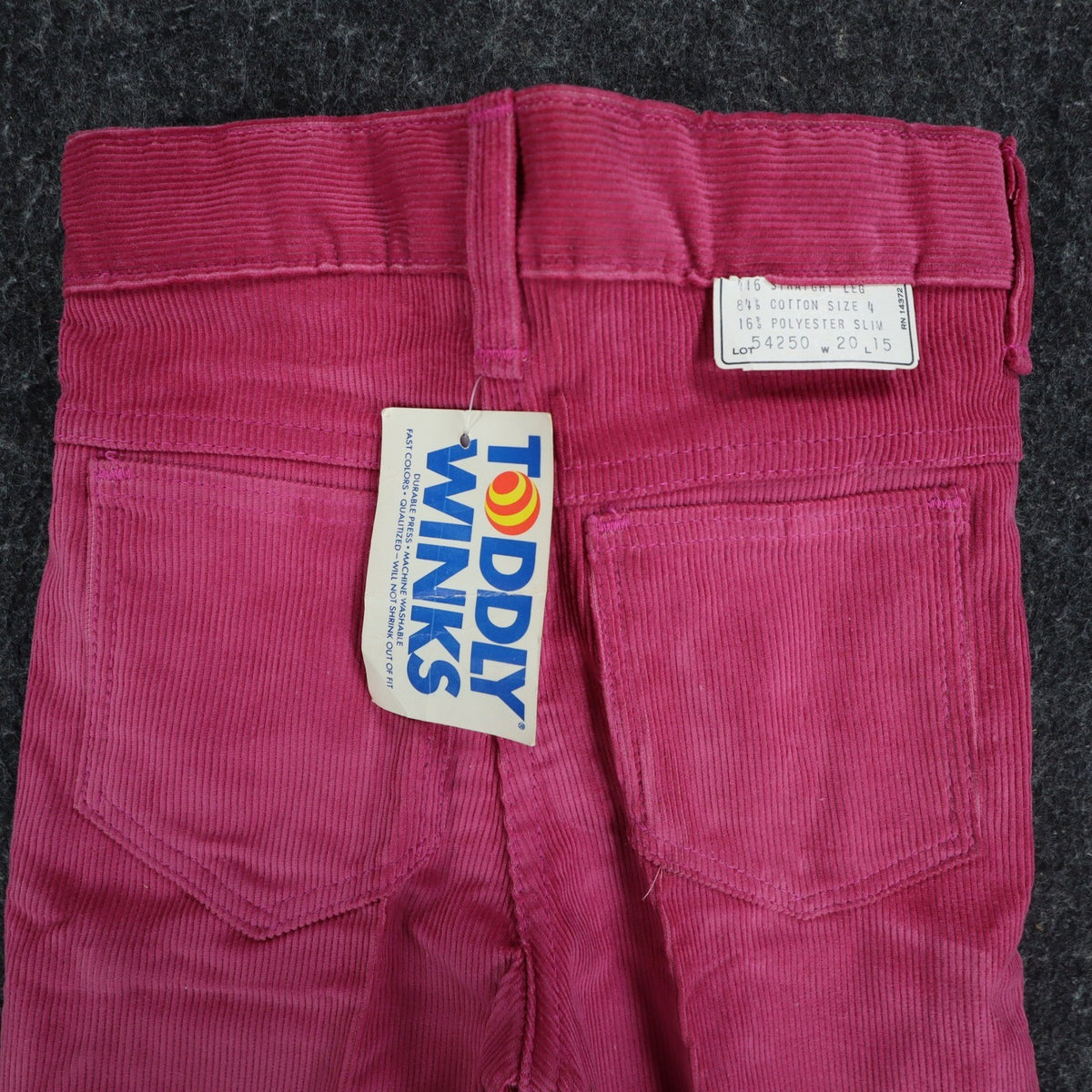Toddly Winks Corduroy Pants Kids 4 Slim Pink Straight Leg USA Deadstock NWT - take2supply