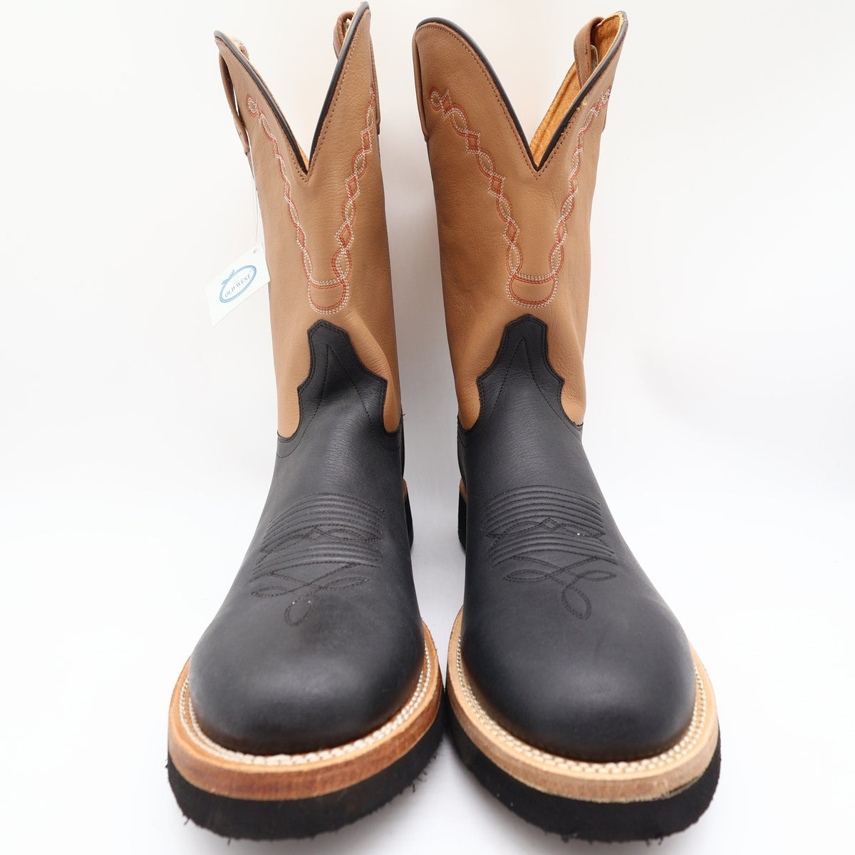 Old West 1611M Western Boots Mens 11.0 Black Tan Leather NIB - take2supply