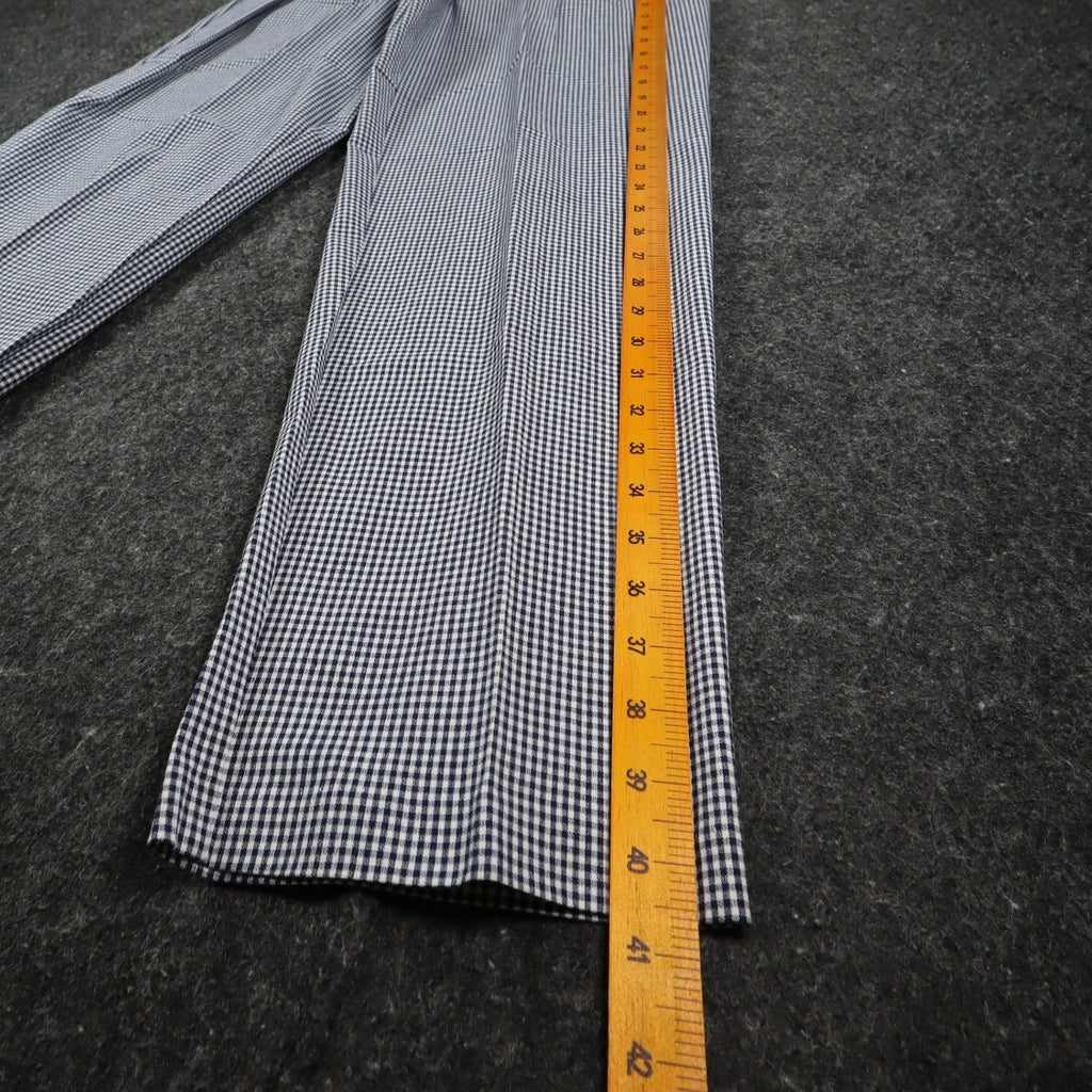 Southern Lady Gingham Pants Womens 8 Navy Blue White Check Stretch High Rise NEW - take2supply