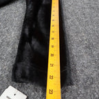 That's Me! Faux Fur Jacket Size 6 Vintage 90s Black Button Front Plush Coat - take2supply