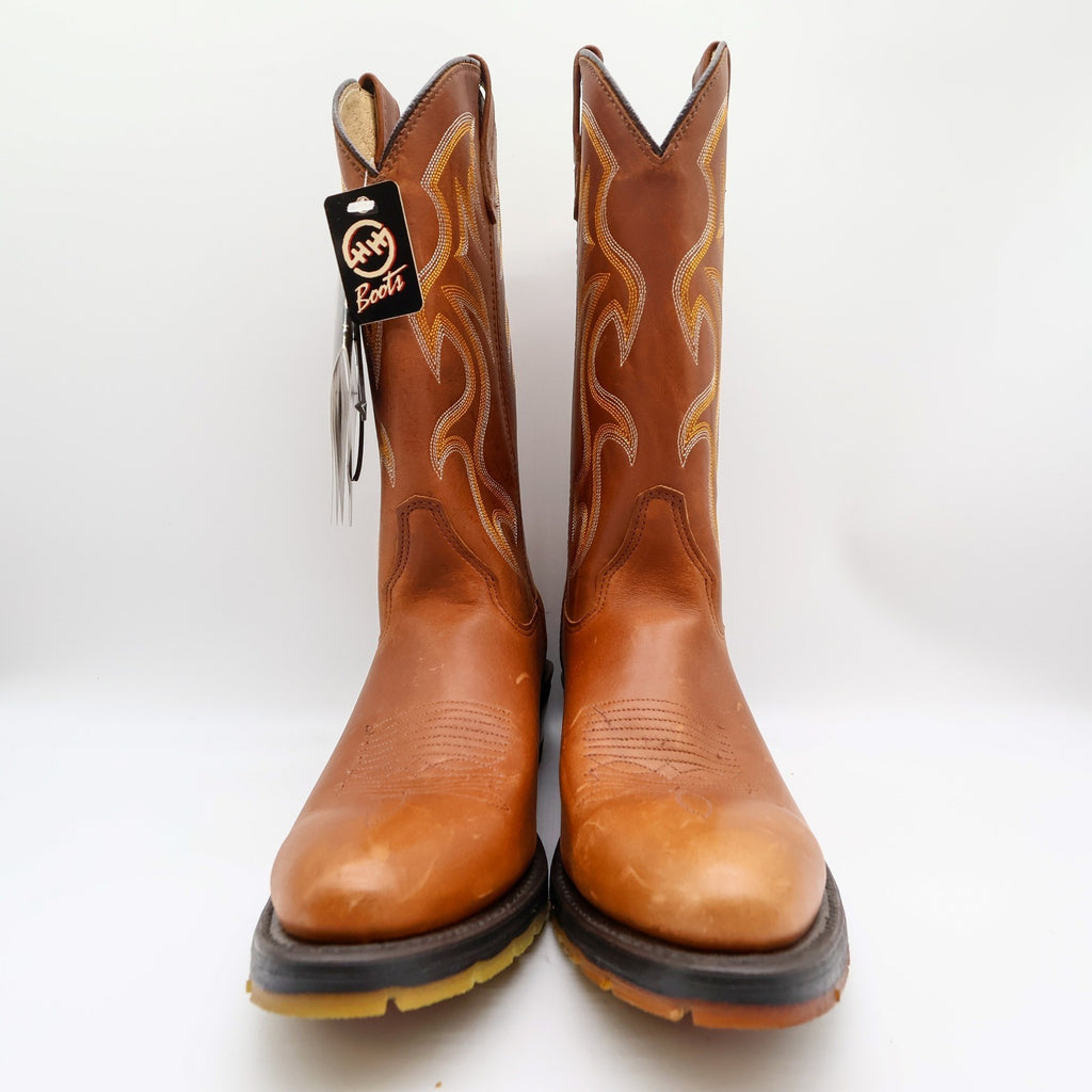 Double-H 3229 AG7 Western Work Boots Mens 10.5 D Brown Leather NWT Deadstock - take2supply