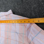 Jenny B Collection Plaid Shirt Womens 9/10 Vintage 80s Pink Pastel Short Sleeve - take2supply