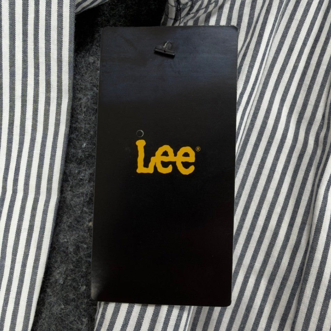 Lee Men XL Ecru Stripe Button Down Shirt Long Sleeve Cotton Stretch NWT C451 - take2supply