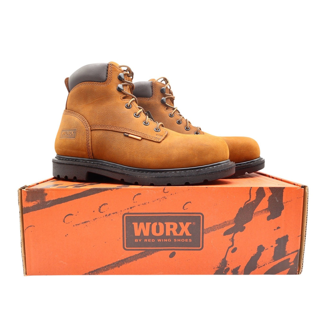 Worx 5606 Steel Toe Work Boots Mens 8.5 Brown Leather Waterproof NWT - take2supply