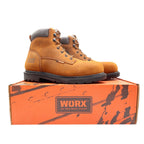 Worx 5606 Steel Toe Work Boots Mens 8.5 Brown Leather Waterproof NWT - take2supply