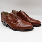 Conti Oxford Shoes Mens 9 D Vintage Brown Leather Cap Toe Brogue H1005 NOS - take2supply
