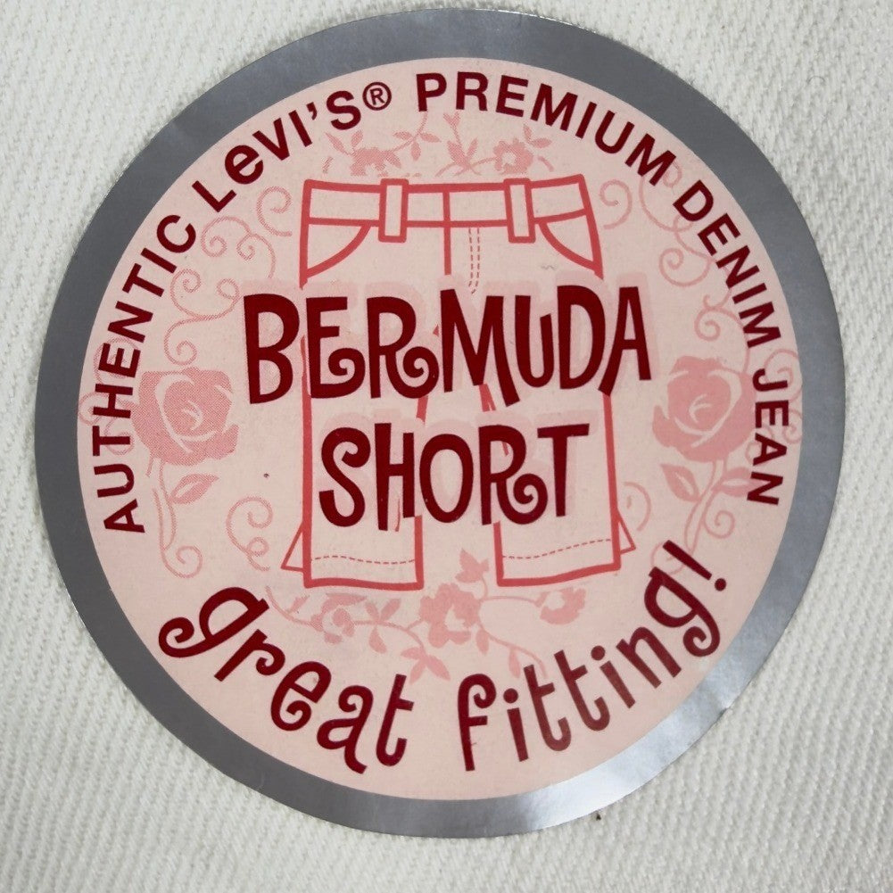 Levi's Y2K Bermuda Shorts Girls 12 White Denim NWT Deadstock - take2supply