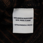 Chic Knits Lanalee Cardigan Large Y2K Taupe Striped Buckle Lettuce Edge NEW - take2supply