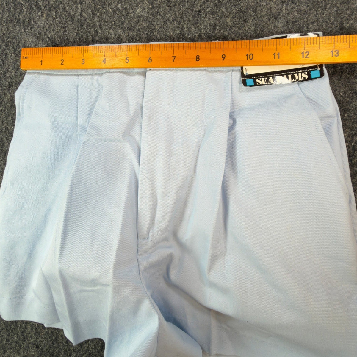 Sea Palms Shorts Womens 9/10 Blue Cotton Blend Pleated High Waist Vintage 80s - take2supply