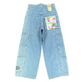Lee Pipes Y2K Extreme Super Wide Leg Jeans Boys XS Blue Denim NWT Vintage Skater - take2supply