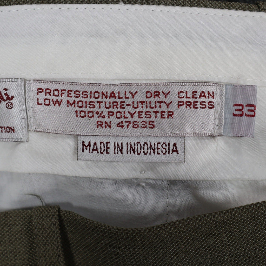 Gino Cappeli Dress Pants Mens 33 Vintage Olive Green Pleated James Deadstock - take2supply