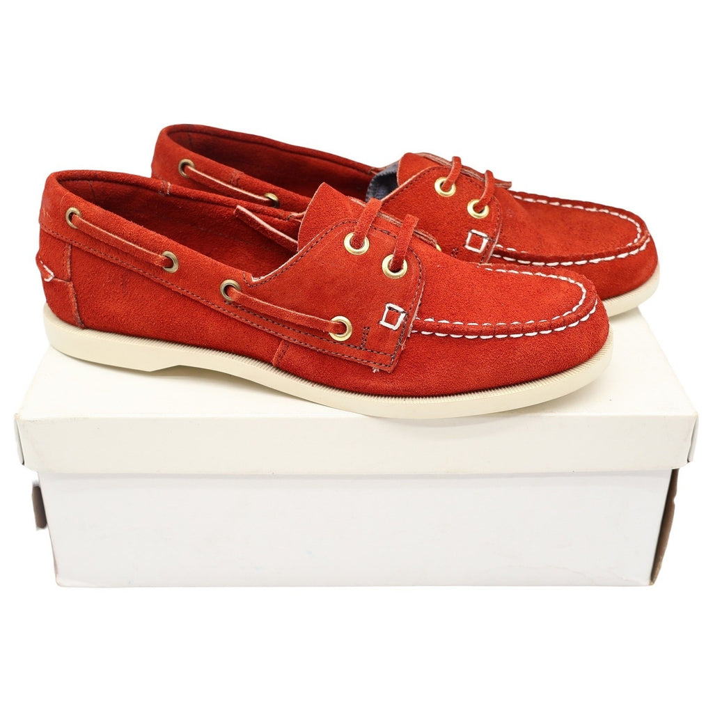 Vintage Boat Shoes Mens 8 Rust Red Suede Deadstock Mexico Moccasin W54421 - take2supply
