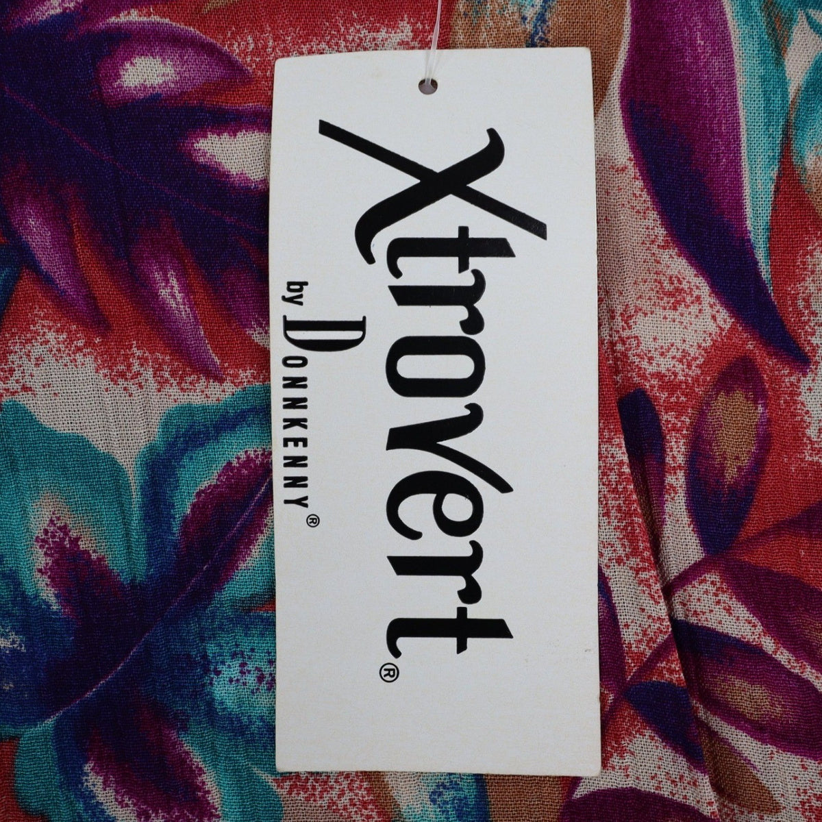 Xtrovert by Donnkenny Blouse Womens Medium Vintage 90s Rayon Tropical Floral USA - take2supply
