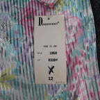 Donnkenny Blouse Womens 12 Vintage 90s Pastel Floral Sheer Stripe Button Up USA - take2supply
