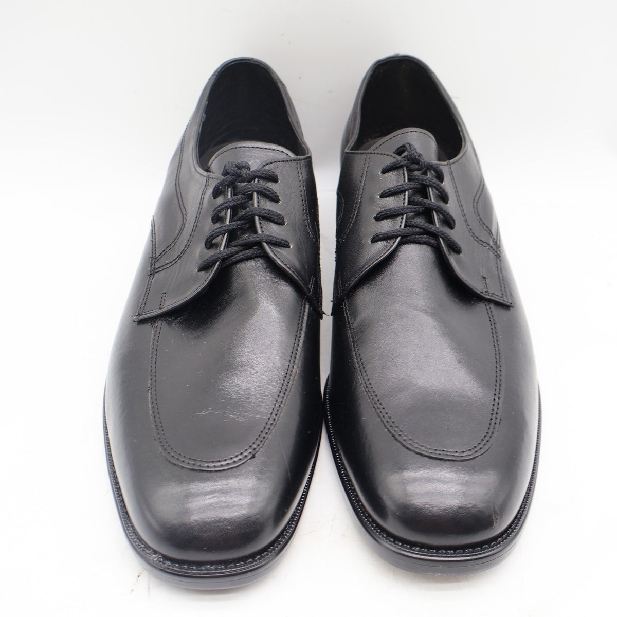 Barclay Oxford Dress Shoes Mens 12 D Vintage Black Leather U-Toe Deadstock 48011 - take2supply