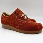 Travlers Lace Up Shoes Womens 5.5 Vintage Rust Brown Suede Gum Wedge Sole NOS - take2supply