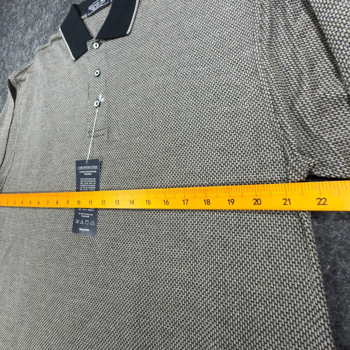 Winner Mate Vintage 90s Knit Polo Shirt Mens M Tan Black Mercerized Cotton NWT - take2supply