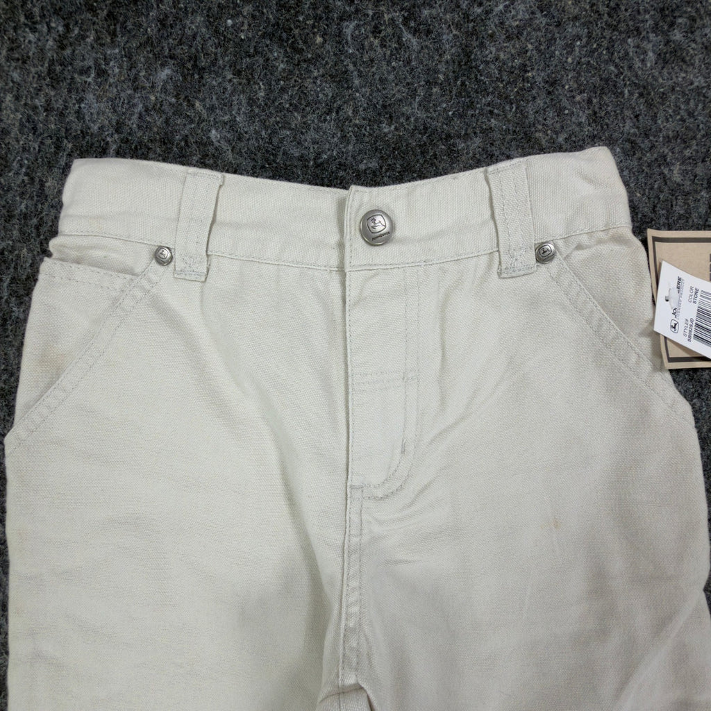 John Deere Carpenter Shorts Boys 5 Stone Cotton Canvas NWT Deadstock - take2supply