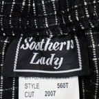 Southern Lady Pants Womens M Black White Windowpane Pull On NWT NOS - take2supply