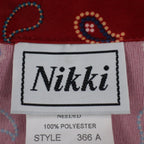 Nikki Blouse Womens 14 Vintage 90s Rust Red Paisley Polyester Button Up Shirt - take2supply