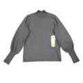Erin London Women Medium Gray Mock Neck Puff Sleeve Rayon Sweater NWT 00125 - take2supply