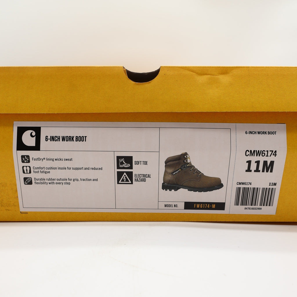 Carhartt Mens Modern 6 Inch Leather Soft Toe Work Boots Brown 11 M NIB CMW6174 - take2supply