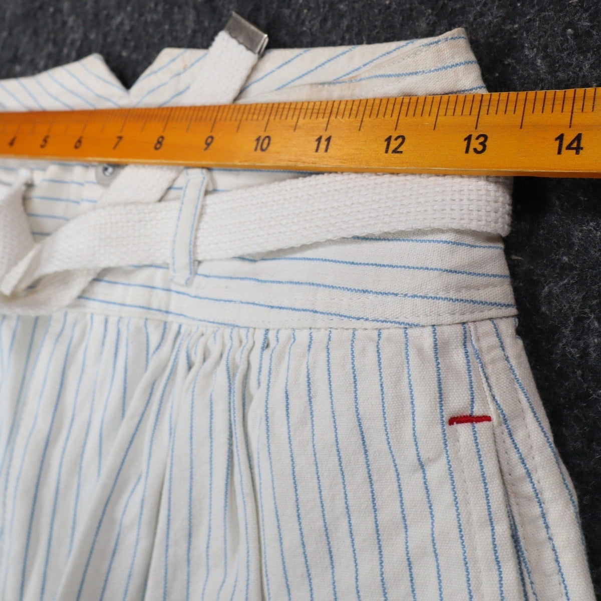 Lee Vintage 90s Striped Shorts Girls 14 White Blue Cotton High Waist Deadstock - take2supply