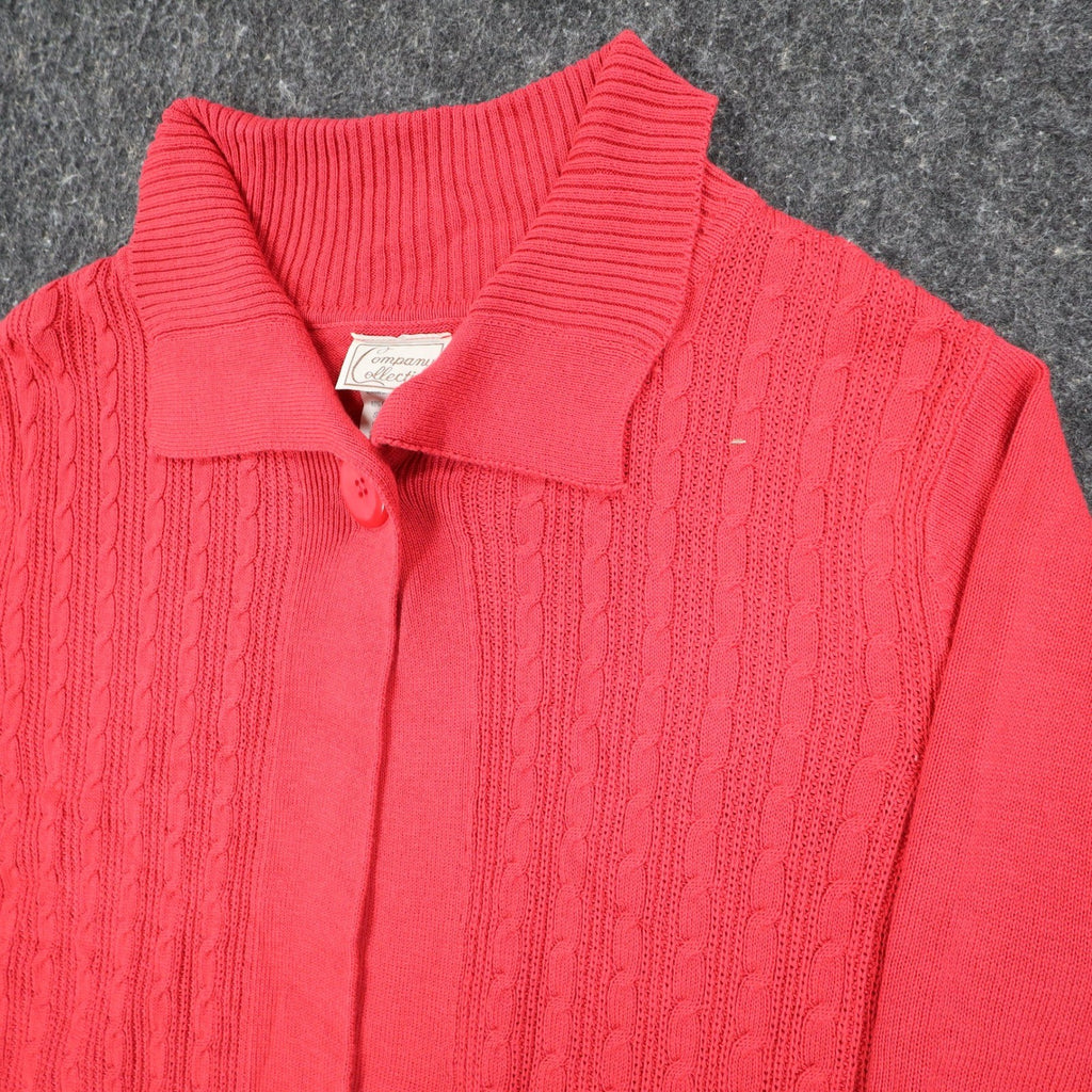 Company Collection Cardigan Womens XL Vintage Pink Cable Knit Button Front C1209 - take2supply