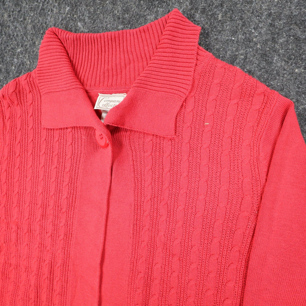 Company Collection Cardigan Womens XL Vintage Pink Cable Knit Button Front C1209 - take2supply