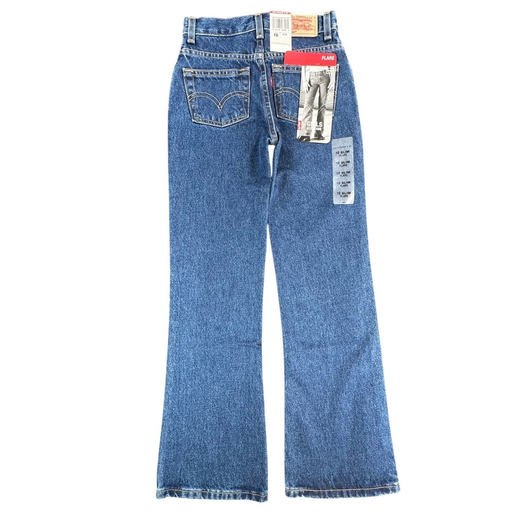 Levi's Vintage Y2K 517 Flare Jeans Girls Size 10 Slim Blue Denim NOS - take2supply